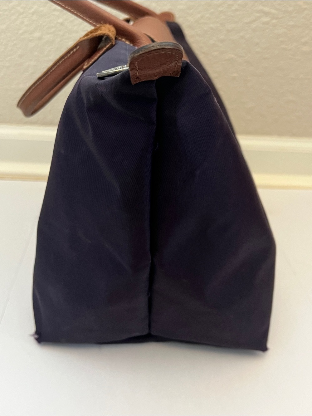 Longchamp Le Pliage Medium Short Handle Tote Purple Plum - Picture 3 of 9